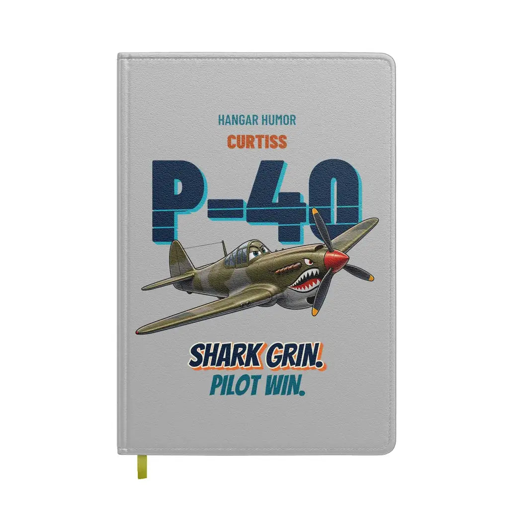 Curtiss P-40E Warhawk - Shark grin. Pilot win. design on light gray notebook