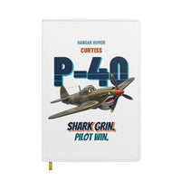 Thumbnail for Curtiss P-40E Warhawk - Shark grin. Pilot win. design on white notebook