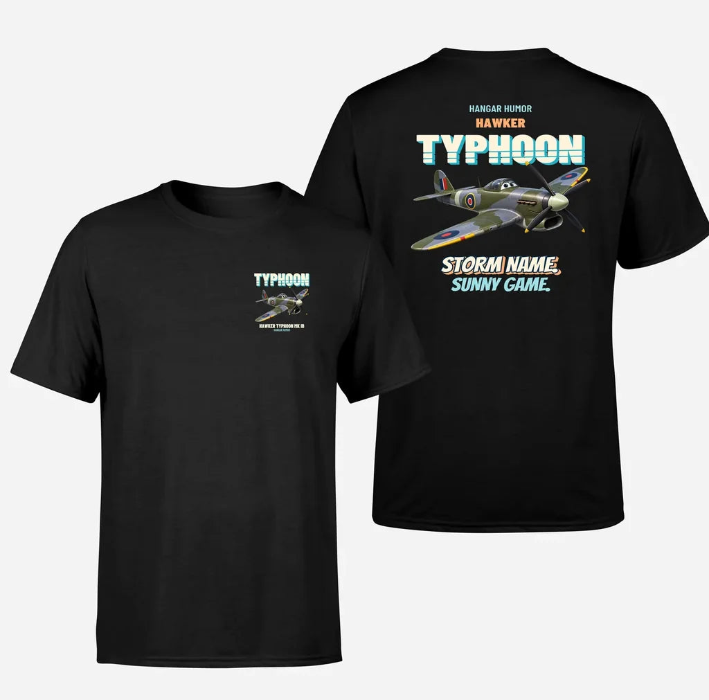 Hawker Typhoon Mk IB - Storm name. Sunny game. - Double-Side T-Shirt design on black double side t shirt