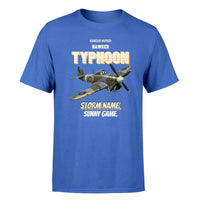 Thumbnail for Hawker Typhoon Mk IB - Storm name. Sunny game. - Premium T-Shirt design on blue premium t shirt