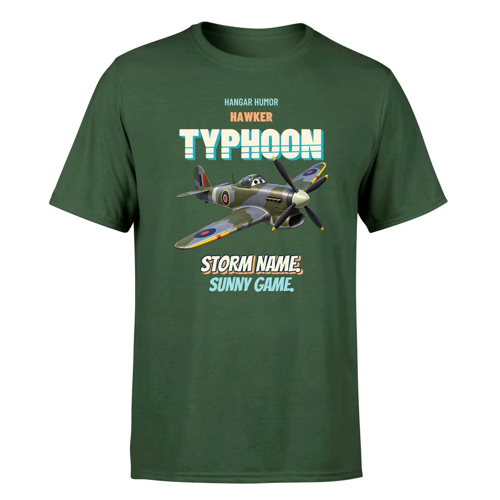 Hawker Typhoon Mk IB - Storm name. Sunny game. - Premium T-Shirt design on darkgreen premium t shirt