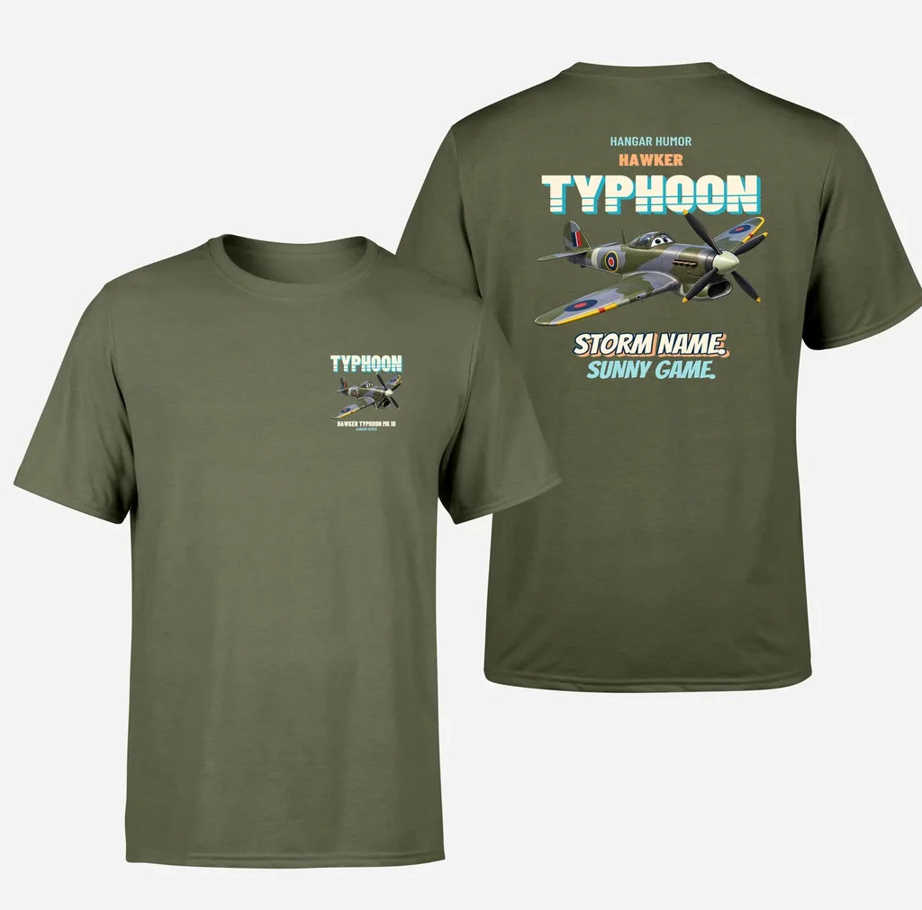 Hawker Typhoon Mk IB - Storm name. Sunny game. - Double-Side T-Shirt design on greenarmy double side t shirt