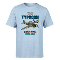 Thumbnail for Hawker Typhoon Mk IB - Storm name. Sunny game. - Premium T-Shirt design on lightblue premium t shirt