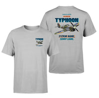 Thumbnail for Hawker Typhoon Mk IB - Storm name. Sunny game. - Double-Side T-Shirt design on lightgray double side t shirt