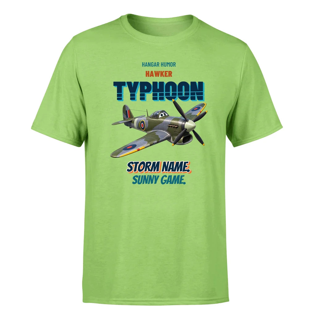 Hawker Typhoon Mk IB - Storm name. Sunny game. - Premium T-Shirt design on lightgreen premium t shirt