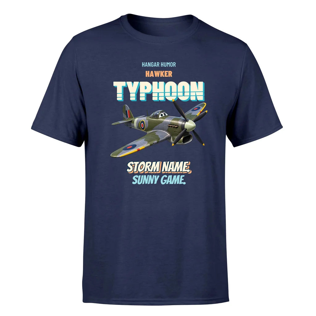 Hawker Typhoon Mk IB - Storm name. Sunny game. - Premium T-Shirt design on navyblue premium t shirt