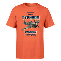 Thumbnail for Hawker Typhoon Mk IB - Storm name. Sunny game. - Premium T-Shirt design on orange premium t shirt