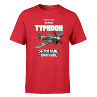 Thumbnail for Hawker Typhoon Mk IB - Storm name. Sunny game. - Premium T-Shirt design on red premium t shirt