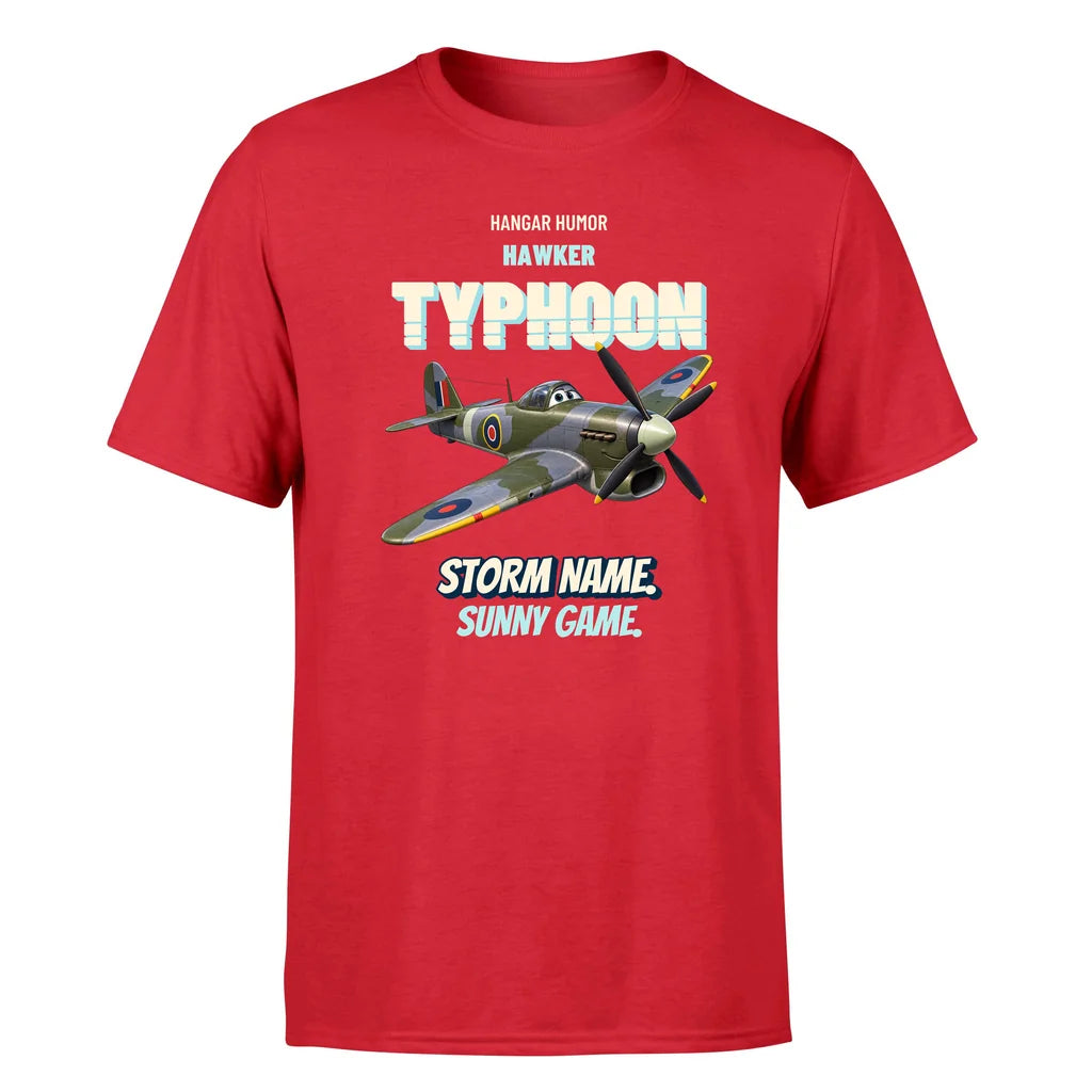Hawker Typhoon Mk IB - Storm name. Sunny game. - Premium T-Shirt design on red premium t shirt