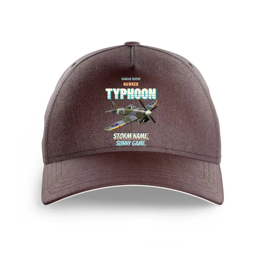 Hawker Typhoon Mk IB - Storm name. Sunny game. design on brown printed hat
