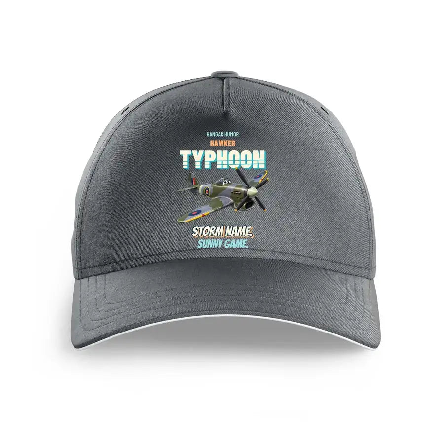 Hawker Typhoon Mk IB - Storm name. Sunny game. design on gray printed hat