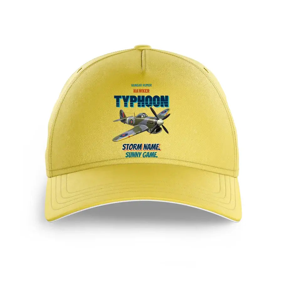 Hawker Typhoon Mk IB - Storm name. Sunny game. design on yellow printed hat