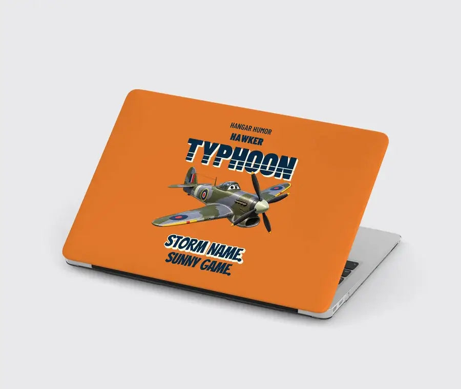 Hawker Typhoon Mk IB - Storm name. Sunny game. design on orange MacBook case