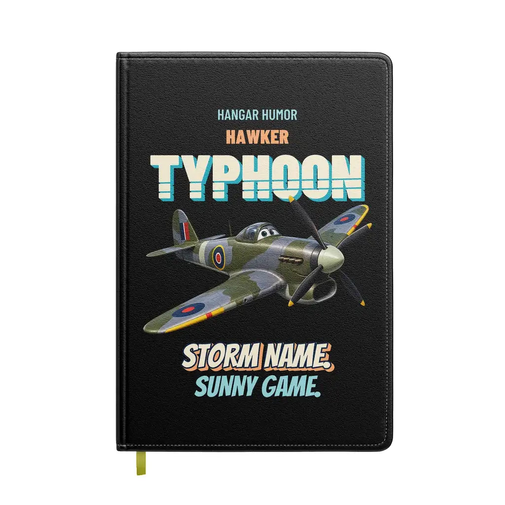 Hawker Typhoon Mk IB - Storm name. Sunny game. design on black notebook