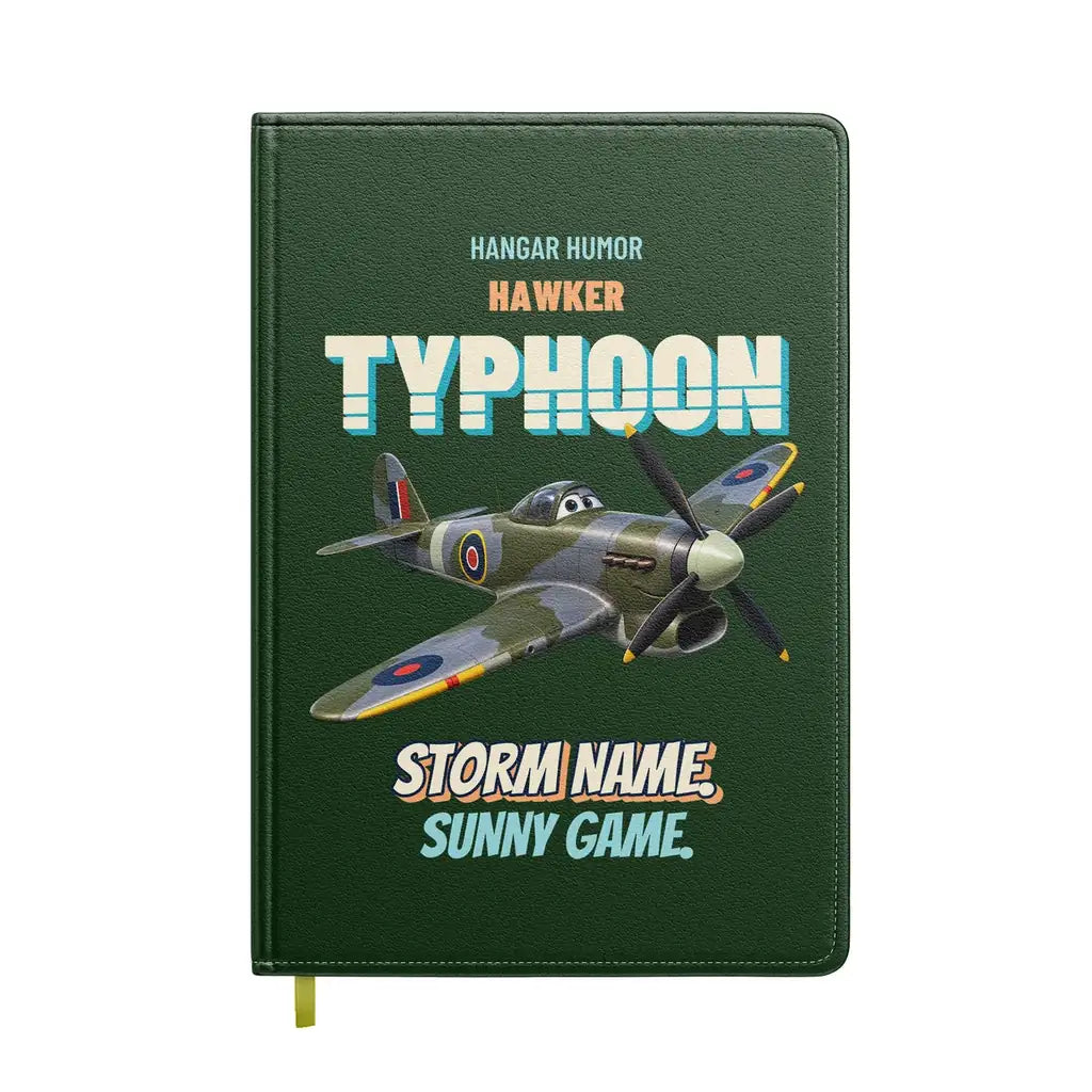 Hawker Typhoon Mk IB - Storm name. Sunny game. design on dark green notebook