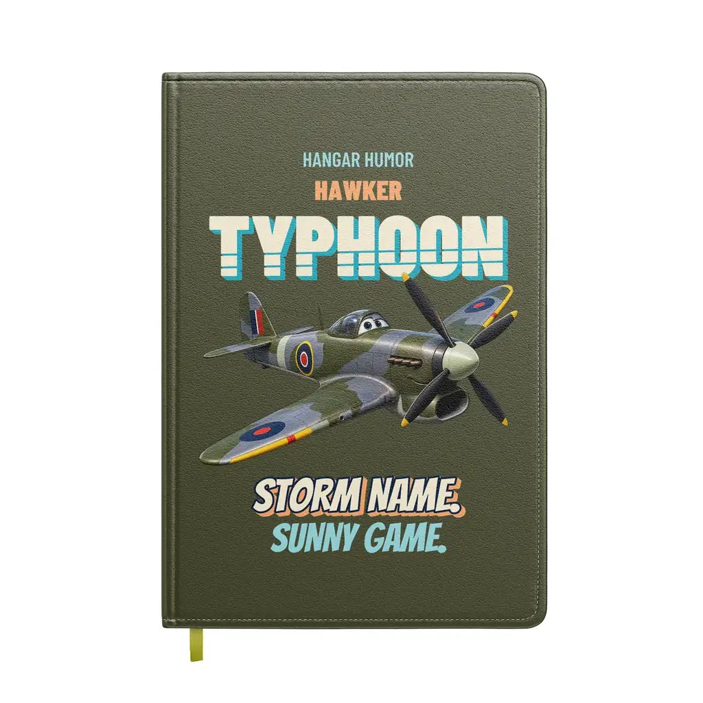 Hawker Typhoon Mk IB - Storm name. Sunny game. design on green army notebook