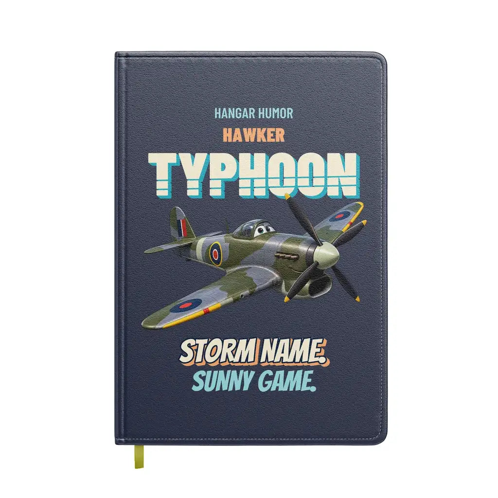 Hawker Typhoon Mk IB - Storm name. Sunny game. design on navy blue notebook