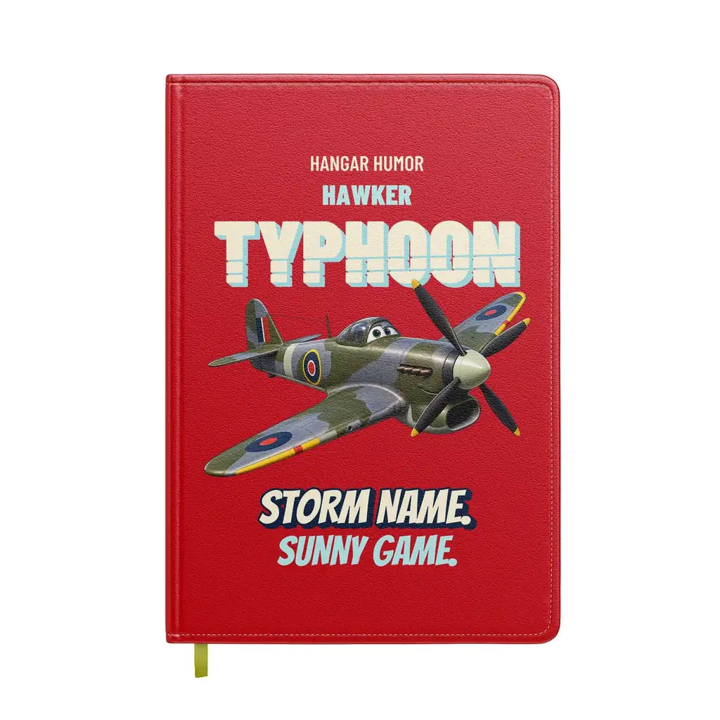 Hawker Typhoon Mk IB - Storm name. Sunny game. design on red notebook