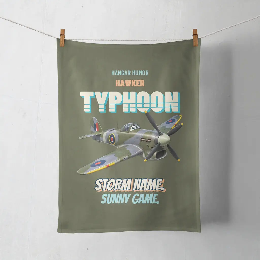 Hawker Typhoon Mk IB - Storm name. Sunny game. design on green army towel