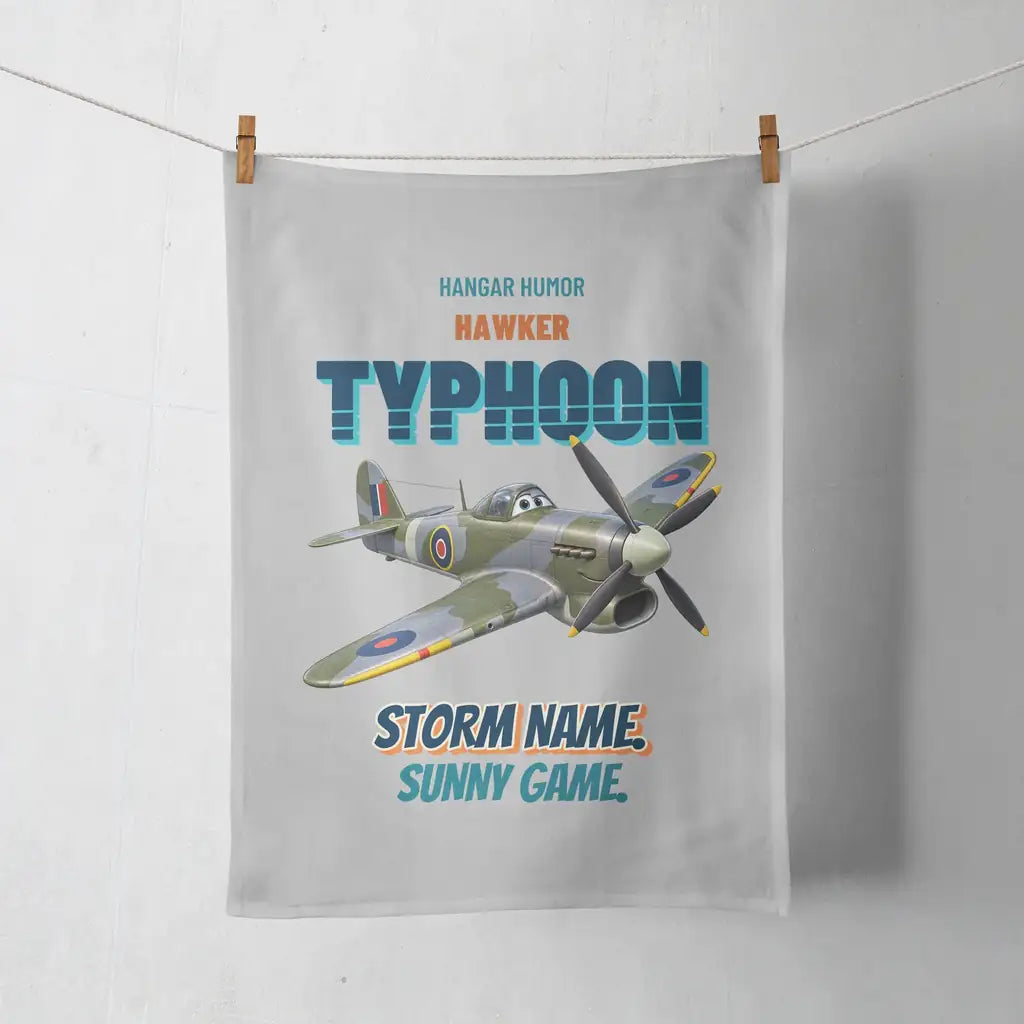 Hawker Typhoon Mk IB - Storm name. Sunny game. design on light gray towel