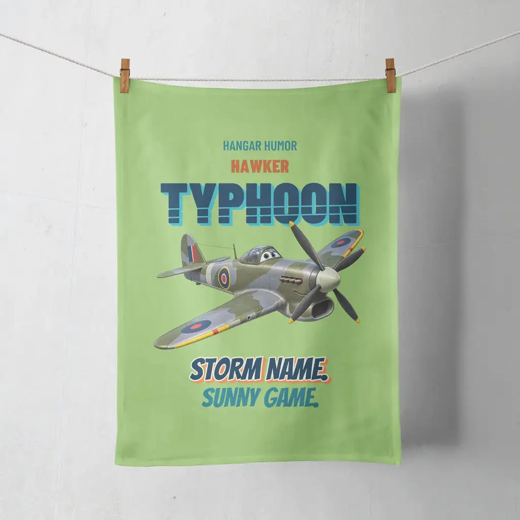 Hawker Typhoon Mk IB - Storm name. Sunny game. design on light green towel