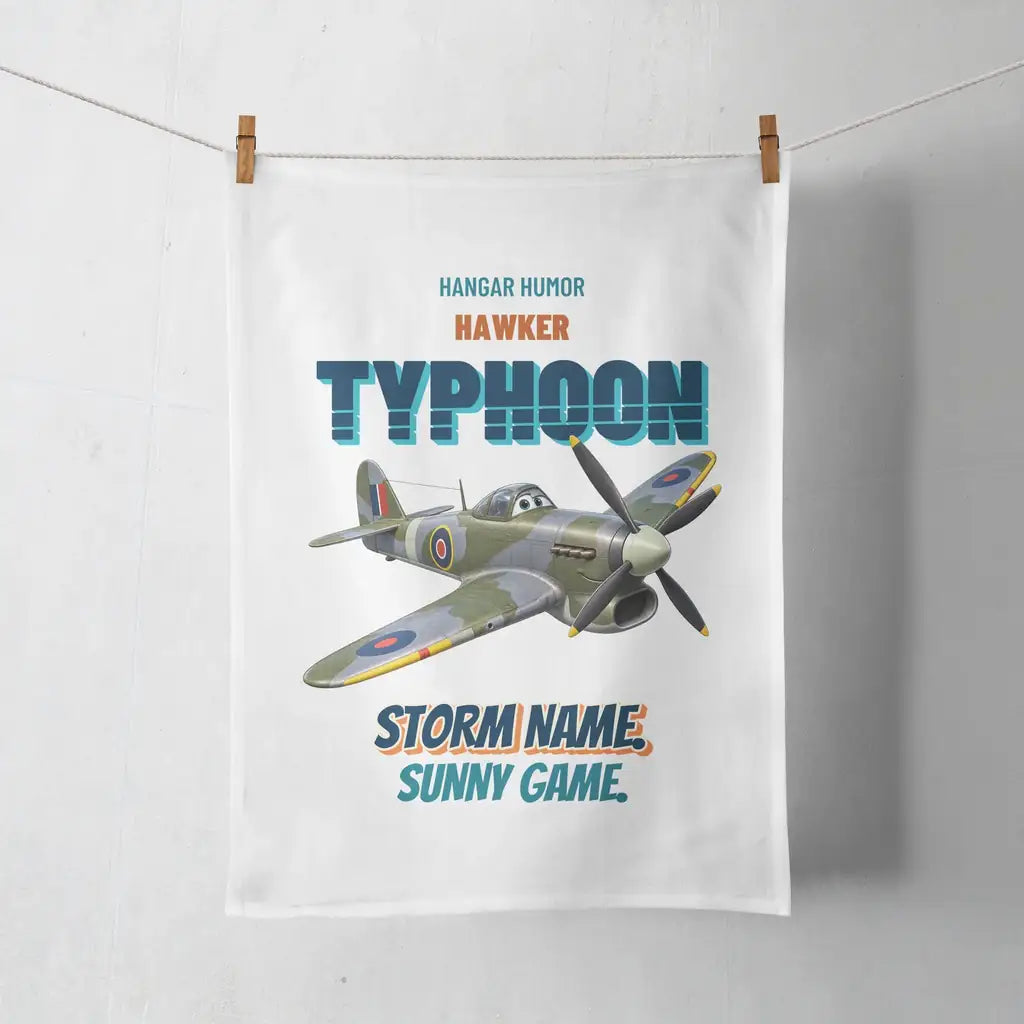 Hawker Typhoon Mk IB - Storm name. Sunny game. design on white towel