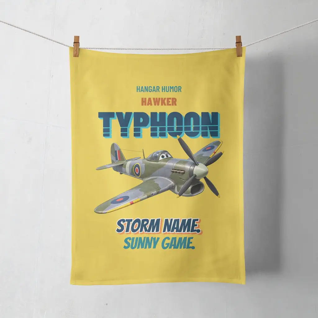 Hawker Typhoon Mk IB - Storm name. Sunny game. design on yellow towel