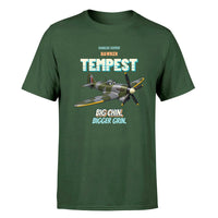 Thumbnail for Hawker Tempest Mk V - Big chin. Bigger grin. - Premium T-Shirt design on darkgreen premium t shirt