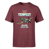Thumbnail for Hawker Tempest Mk V - Big chin. Bigger grin. - Premium T-Shirt design on darkred premium t shirt