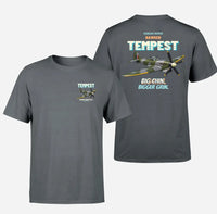 Thumbnail for Hawker Tempest Mk V - Big chin. Bigger grin. - Double-Side T-Shirt design on gray double side t shirt