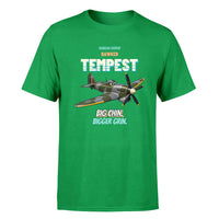 Thumbnail for Hawker Tempest Mk V - Big chin. Bigger grin. - Premium T-Shirt design on green premium t shirt
