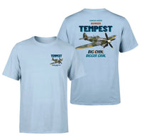 Thumbnail for Hawker Tempest Mk V - Big chin. Bigger grin. - Double-Side T-Shirt design on lightblue double side t shirt
