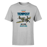 Thumbnail for Hawker Tempest Mk V - Big chin. Bigger grin. - Premium T-Shirt design on lightgray premium t shirt