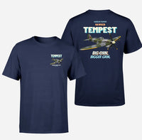 Thumbnail for Hawker Tempest Mk V - Big chin. Bigger grin. - Double-Side T-Shirt design on navyblue double side t shirt