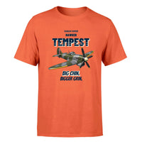 Thumbnail for Hawker Tempest Mk V - Big chin. Bigger grin. - Premium T-Shirt design on orange premium t shirt