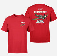 Thumbnail for Hawker Tempest Mk V - Big chin. Bigger grin. - Double-Side T-Shirt design on red double side t shirt