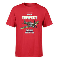Thumbnail for Hawker Tempest Mk V - Big chin. Bigger grin. - Premium T-Shirt design on red premium t shirt