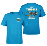 Thumbnail for Hawker Tempest Mk V - Big chin. Bigger grin. - Double-Side T-Shirt design on turquoise double side t shirt