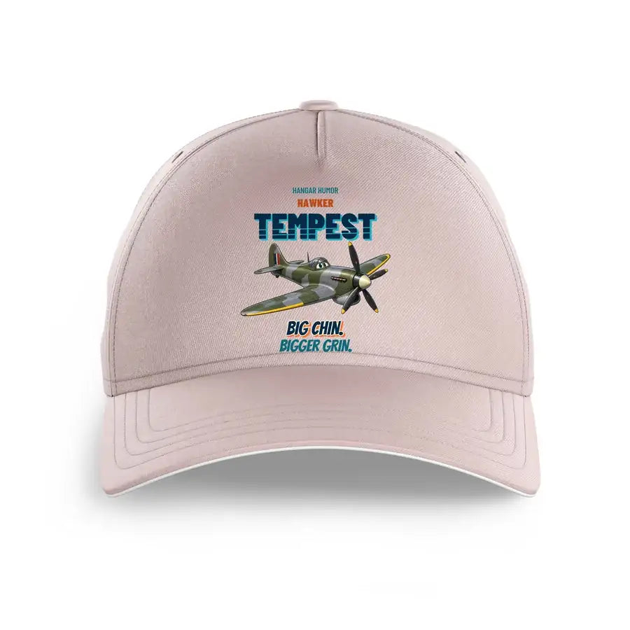 Hawker Tempest Mk V - Big chin. Bigger grin. design on pink printed hat