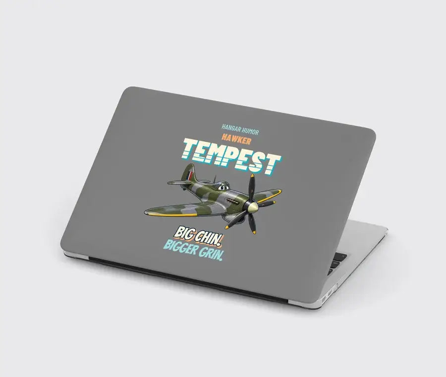 Hawker Tempest Mk V - Big chin. Bigger grin. design on gray MacBook case