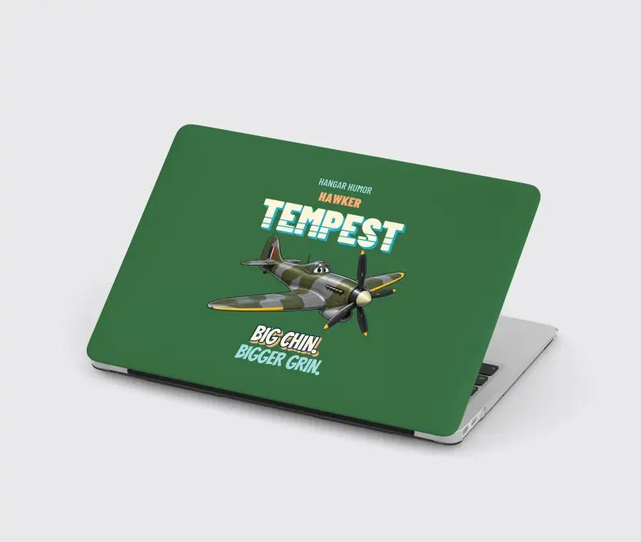 Hawker Tempest Mk V - Big chin. Bigger grin. design on green MacBook case