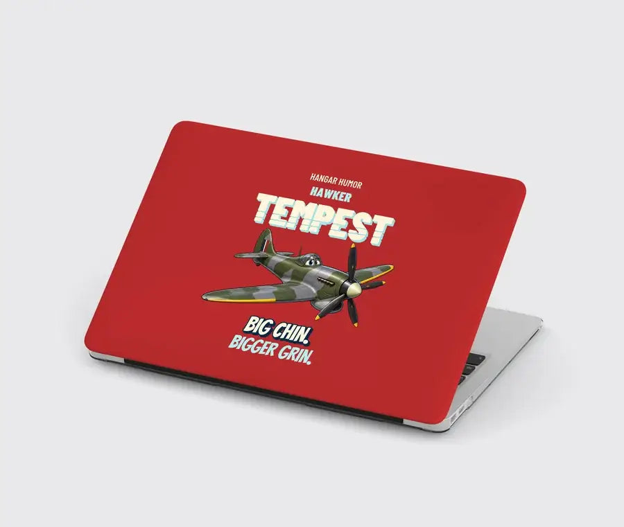 Hawker Tempest Mk V - Big chin. Bigger grin. design on red MacBook case