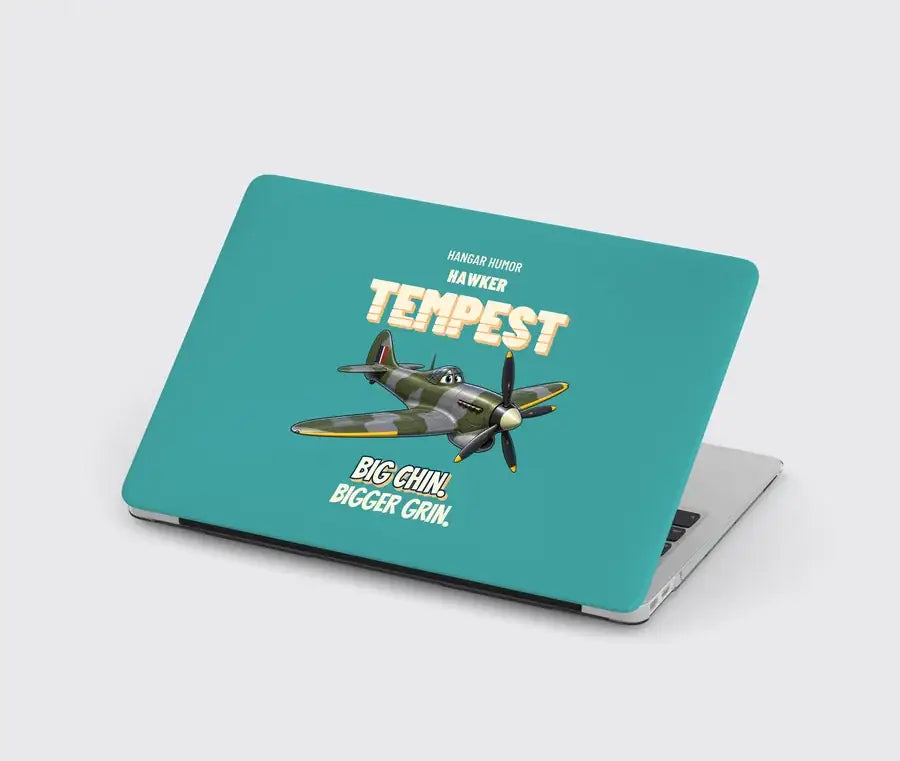 Hawker Tempest Mk V - Big chin. Bigger grin. design on turquoise MacBook case