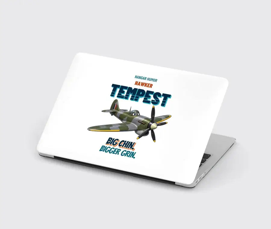 Hawker Tempest Mk V - Big chin. Bigger grin. design on white MacBook case