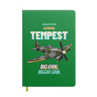 Thumbnail for Hawker Tempest Mk V - Big chin. Bigger grin. design on green notebook