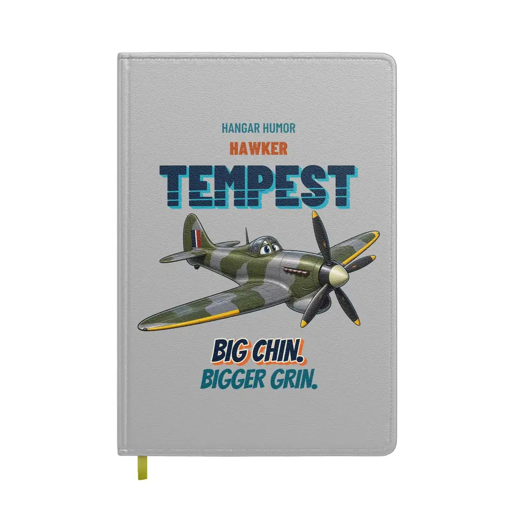 Hawker Tempest Mk V - Big chin. Bigger grin. design on light gray notebook