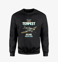 Thumbnail for Hawker Tempest Mk V - Big chin. Bigger grin. design on black sweatshirt