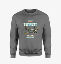 Thumbnail for Hawker Tempest Mk V - Big chin. Bigger grin. design on gray sweatshirt