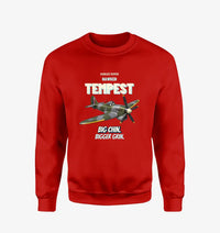 Thumbnail for Hawker Tempest Mk V - Big chin. Bigger grin. design on red sweatshirt
