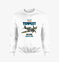 Thumbnail for Hawker Tempest Mk V - Big chin. Bigger grin. design on white sweatshirt